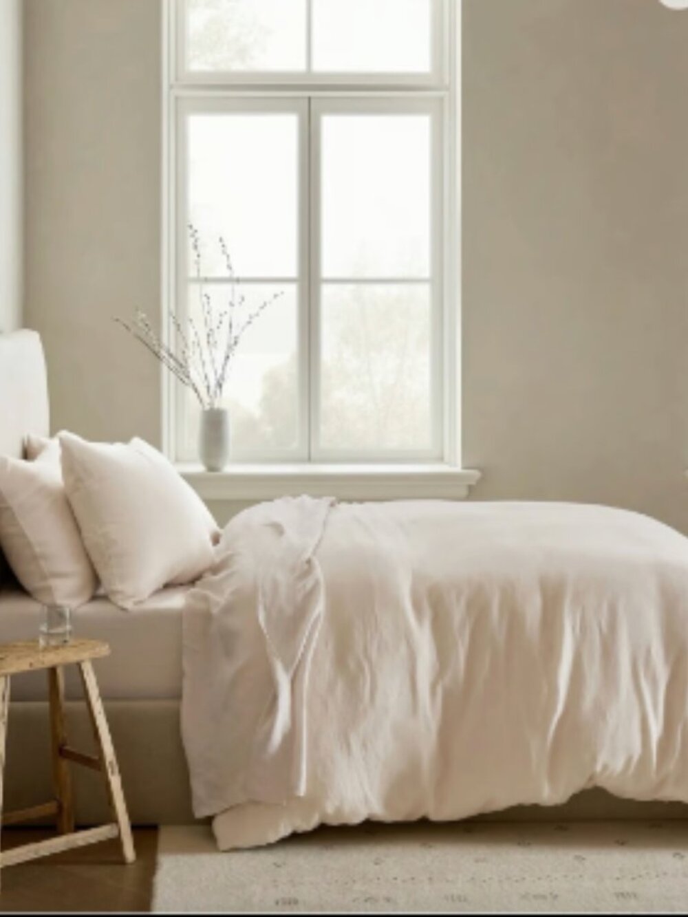 Quince King California King Neutral Cream Flax Duvet Cover Set 2 Shams